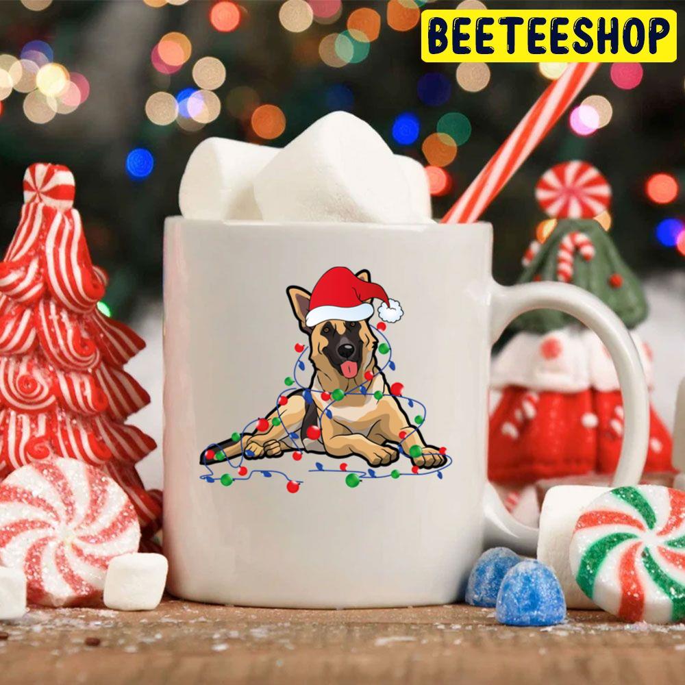 Christmas Lights German Shepherd Dog With Santa Trending Unisex Hoodie Christmas Lights German Shepherd Dog With Santa Trending Unisex Hoodie