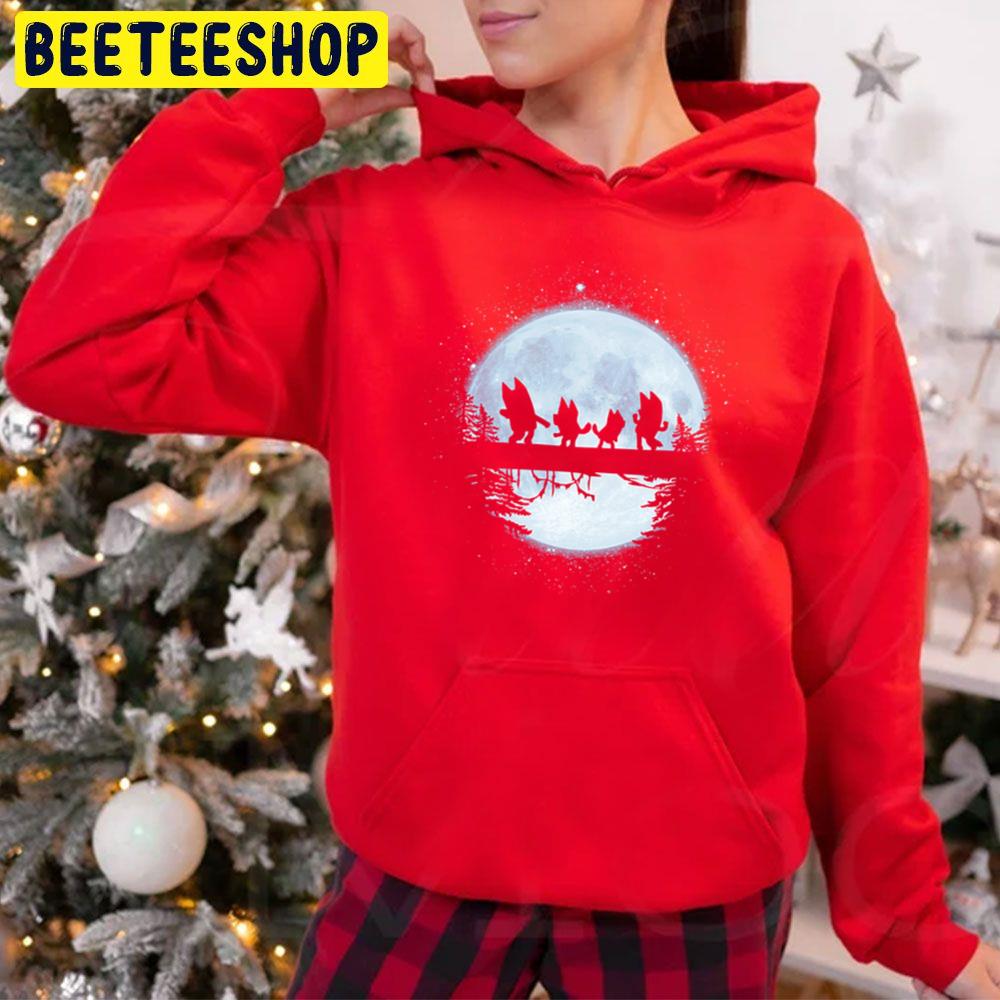 Cute Dog In Midnight Dancing Bluey Moon Trending Unisex Hoodie Cute Dog In Midnight Dancing Bluey Moon Trending Unisex Hoodie