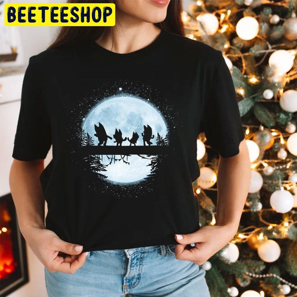 Cute Dog In Midnight Dancing Bluey Moon Trending Unisex Hoodie Cute Dog In Midnight Dancing Bluey Moon Trending Unisex Hoodie