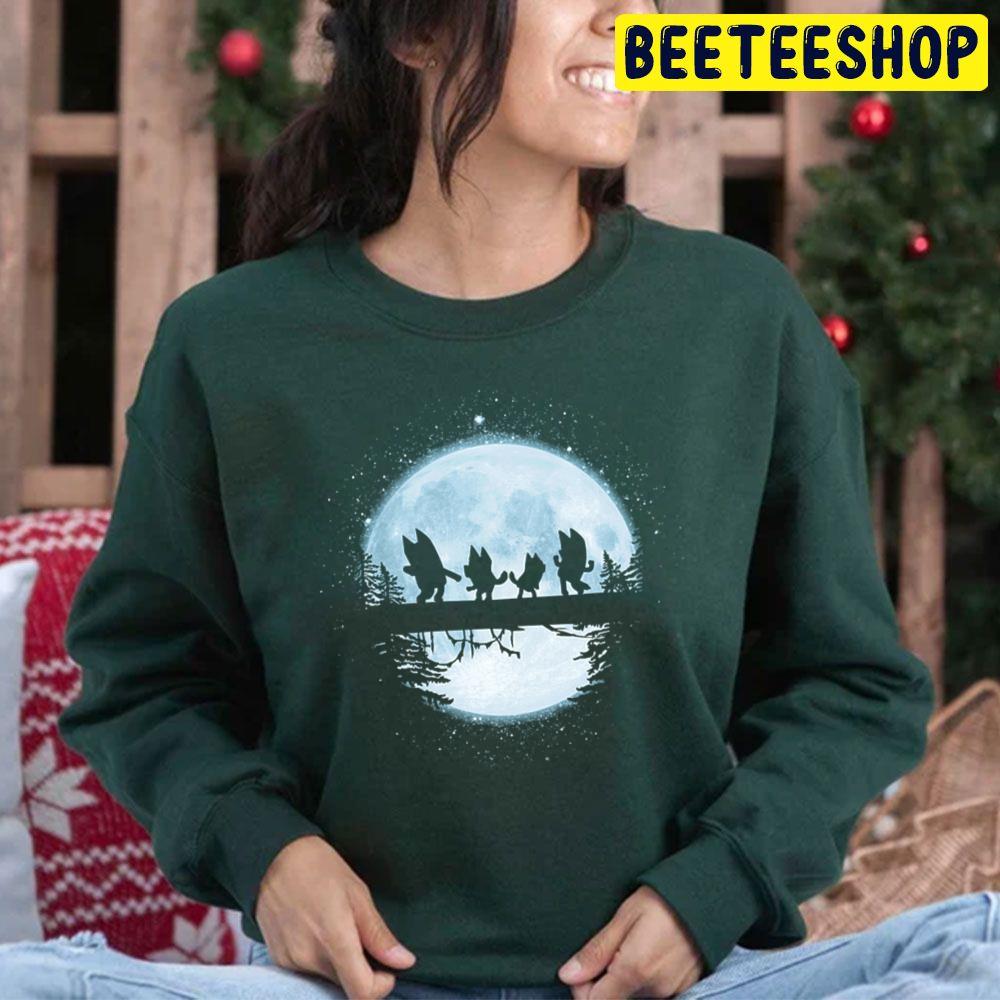 Cute Dog In Midnight Dancing Bluey Moon Trending Unisex Hoodie Cute Dog In Midnight Dancing Bluey Moon Trending Unisex Hoodie