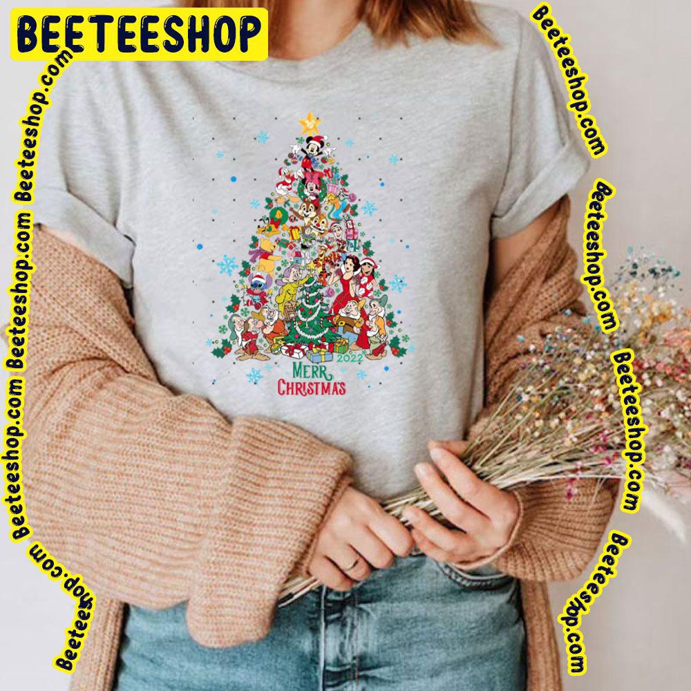 Disney Characters Christmas Tree Trending Unisex T-Shirt Disney Characters Christmas Tree Trending Unisex T-Shirt