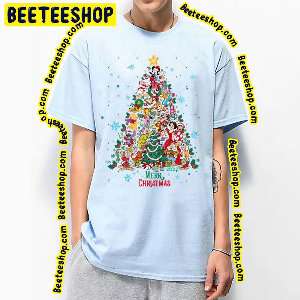 Disney Characters Christmas Tree Trending Unisex T-Shirt Disney Characters Christmas Tree Trending Unisex T-Shirt