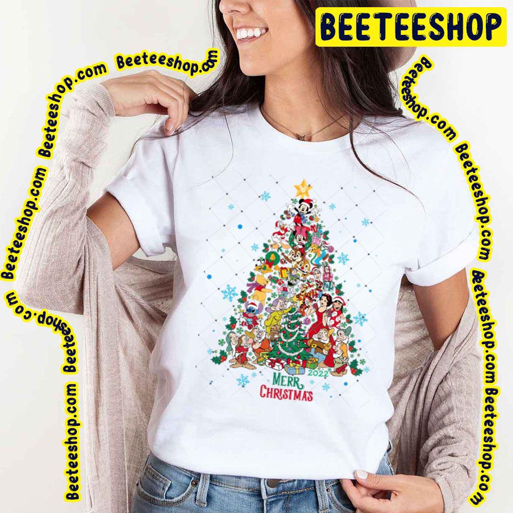 Disney Characters Christmas Tree Trending Unisex T-Shirt Disney Characters Christmas Tree Trending Unisex T-Shirt