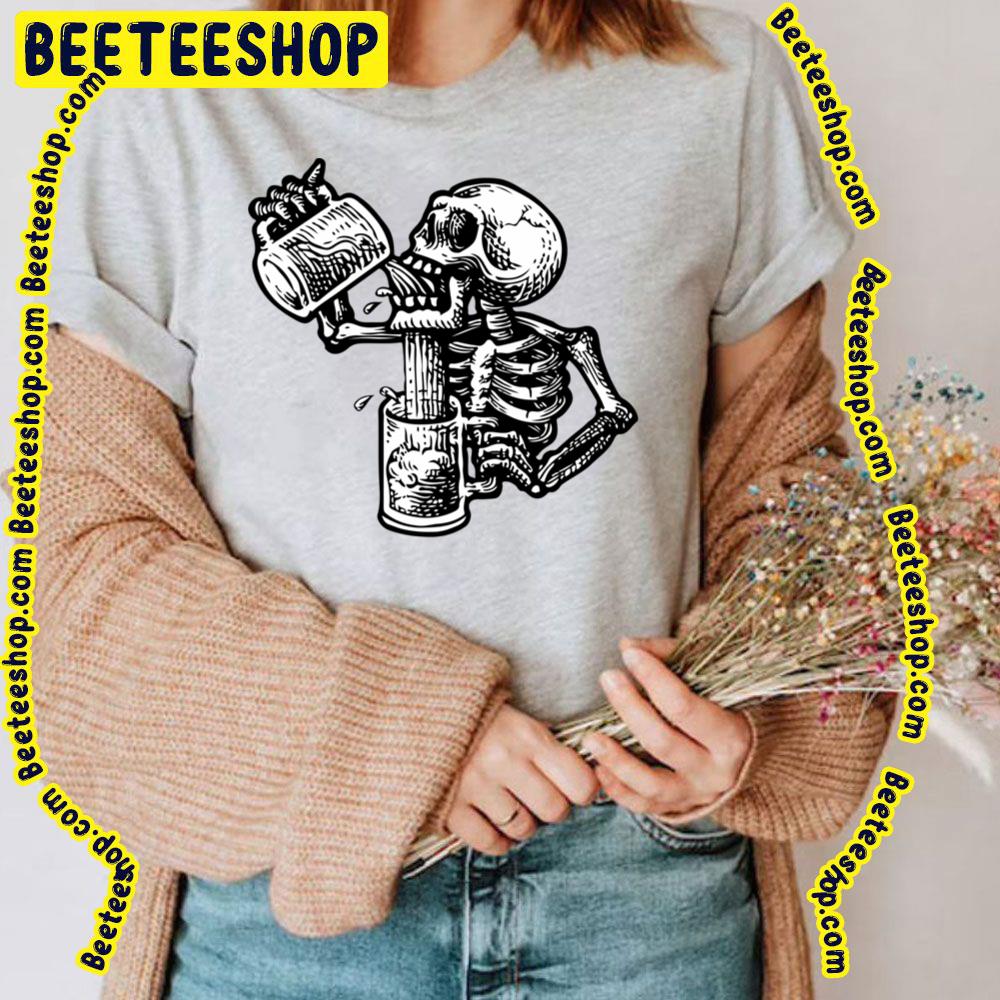 Drunk Skull Black Art Trending Unisex T-Shirt Drunk Skull Black Art Trending Unisex T-Shirt