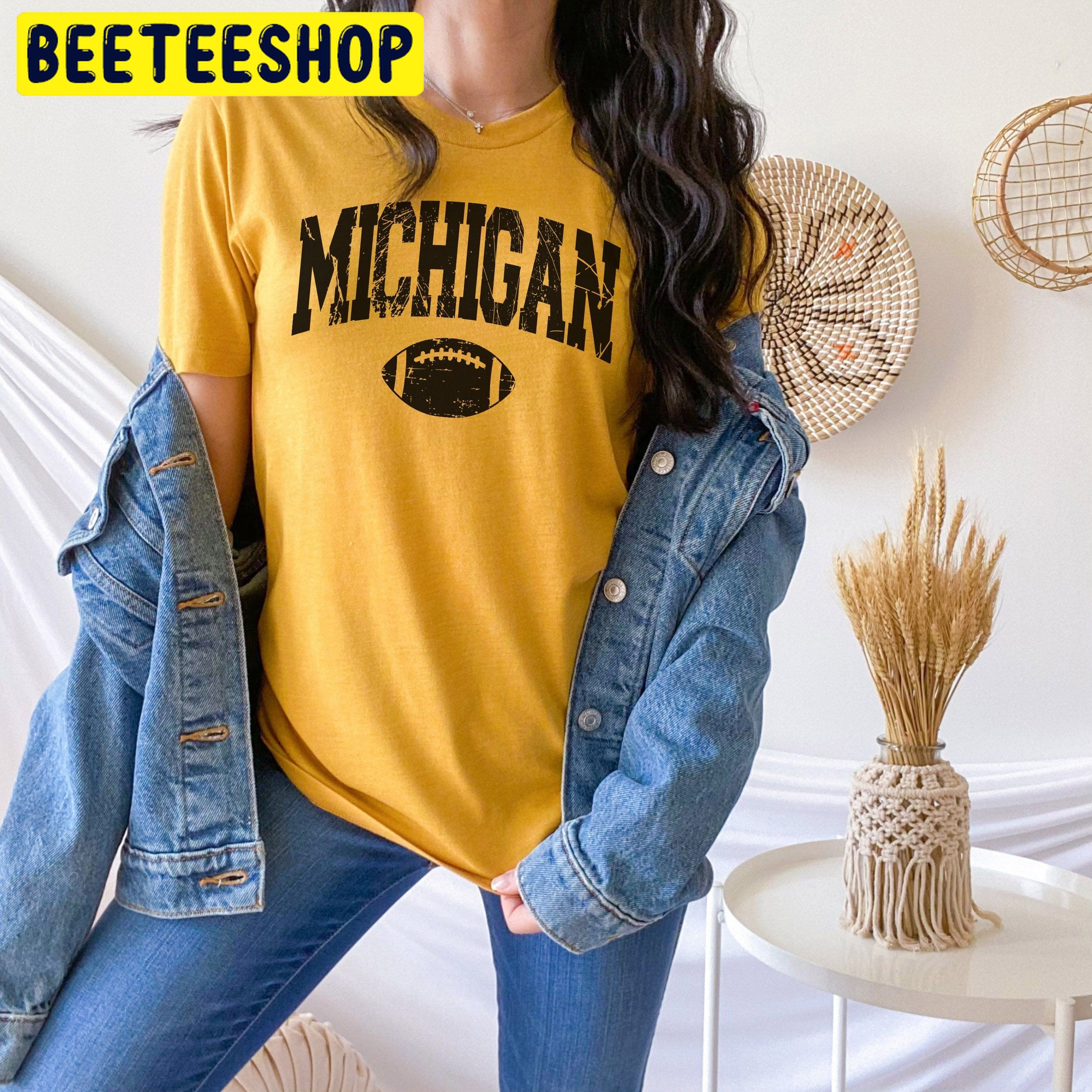 Football Michigan Graphic Cute Block Trendy Trending Unisex Shirt Football Michigan Graphic Cute Block Trendy Trending Unisex Shirt