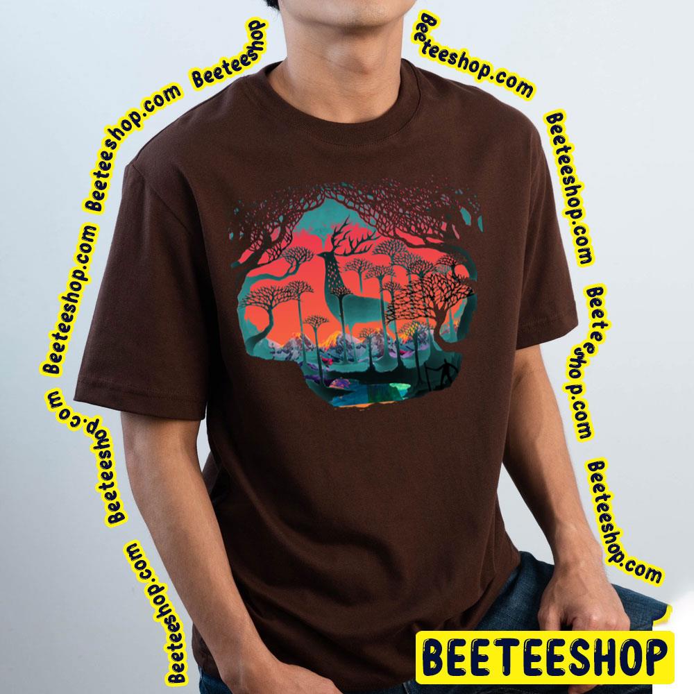 Forest Spirit Woodland Illustration Colorful Trending Unisex T-Shirt Forest Spirit Woodland Illustration Colorful Trending Unisex T-Shirt