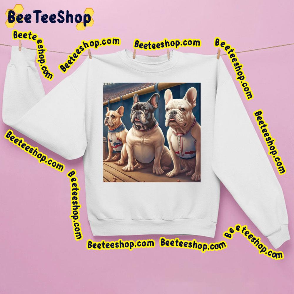 French Bulldogs At The Baseball Stadium Fanart Trending Unisex Sweatshirt French Bulldogs At The Baseball Stadium Fanart Trending Unisex Sweatshirt