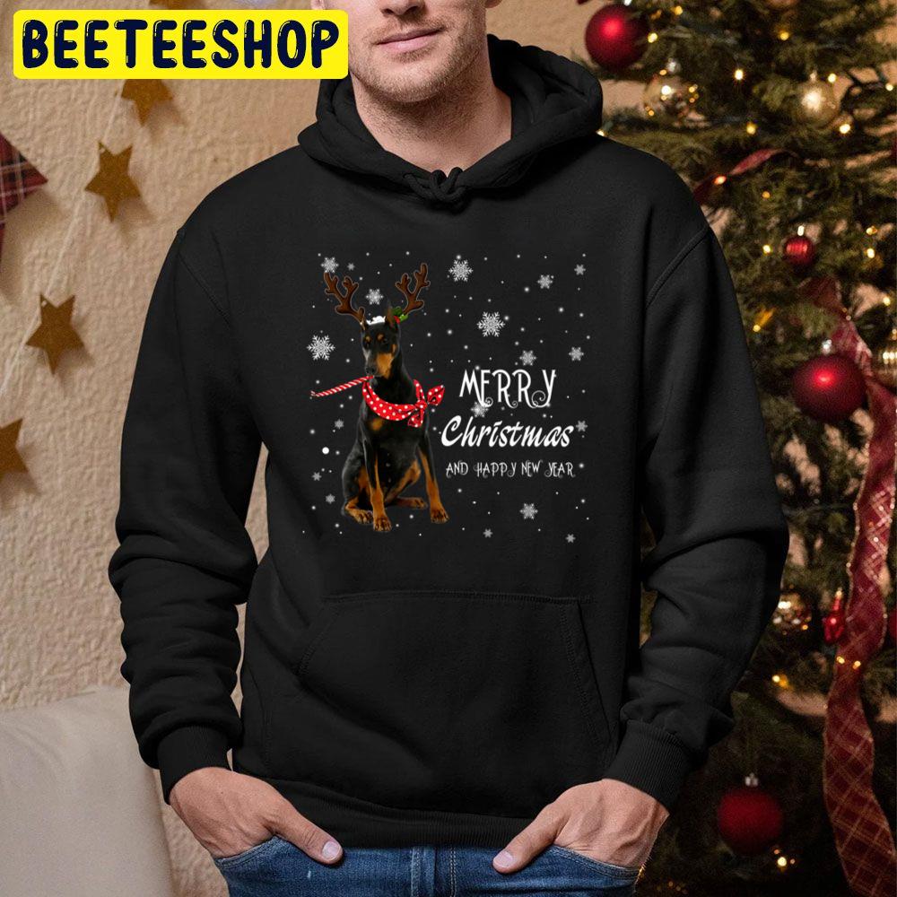 Funny Doberman Christmas Reindeer Christmas Lights Pajama Trending Unisex Hoodie Funny Doberman Christmas Reindeer Christmas Lights Pajama Trending Unisex Hoodie