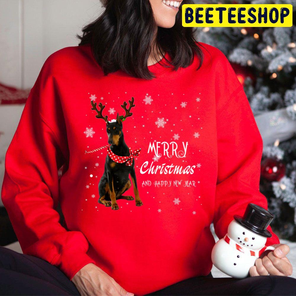 Funny Doberman Christmas Reindeer Christmas Lights Pajama Trending Unisex Hoodie Funny Doberman Christmas Reindeer Christmas Lights Pajama Trending Unisex Hoodie