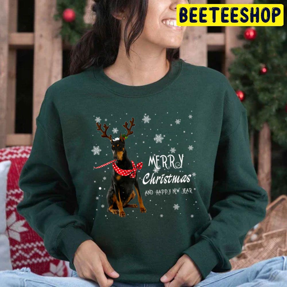 Funny Doberman Christmas Reindeer Christmas Lights Pajama Trending Unisex Hoodie Funny Doberman Christmas Reindeer Christmas Lights Pajama Trending Unisex Hoodie