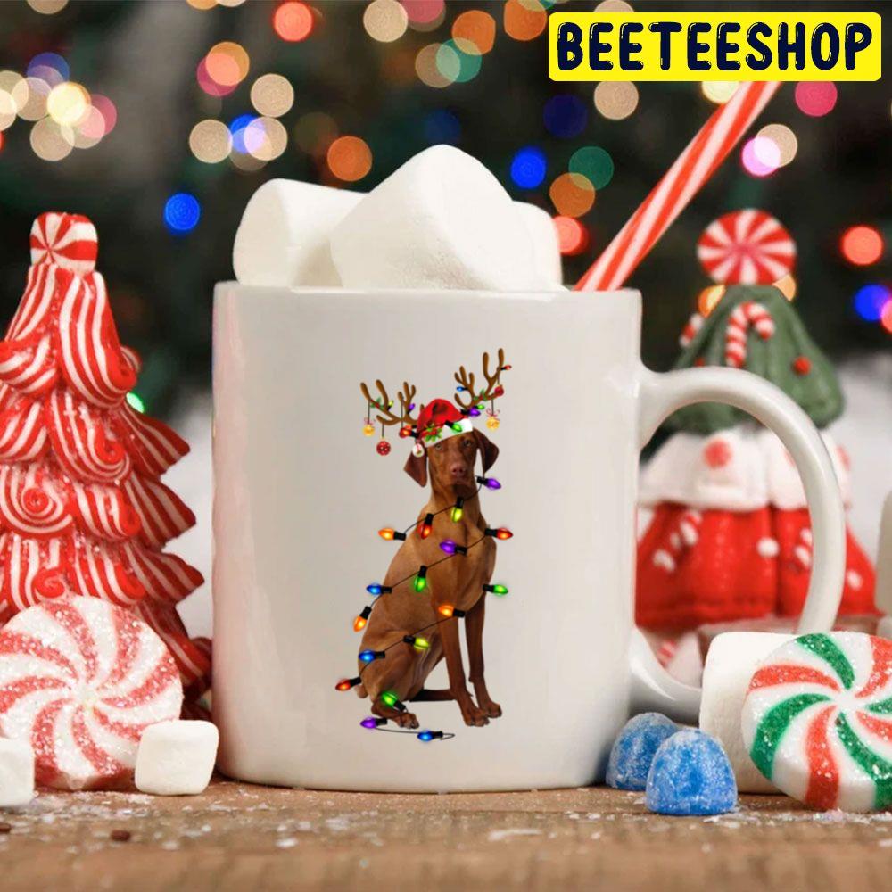 Funny Dog Vizsla Christmas Reindeer Christmas Lights Led Trending Unisex Hoodie Funny Dog Vizsla Christmas Reindeer Christmas Lights Led Trending Unisex Hoodie