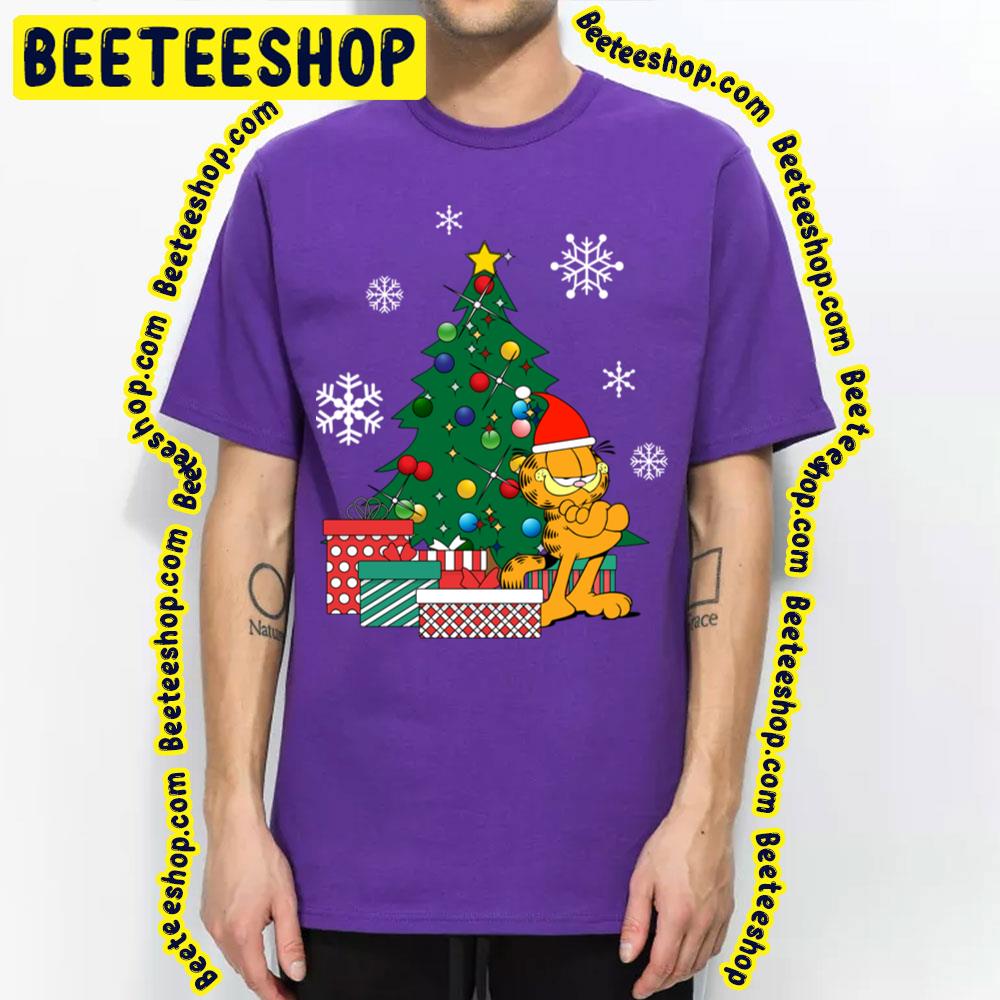 Garfield Cute Around The Christmas Tree Trending Unisex T-Shirt Garfield Cute Around The Christmas Tree Trending Unisex T-Shirt