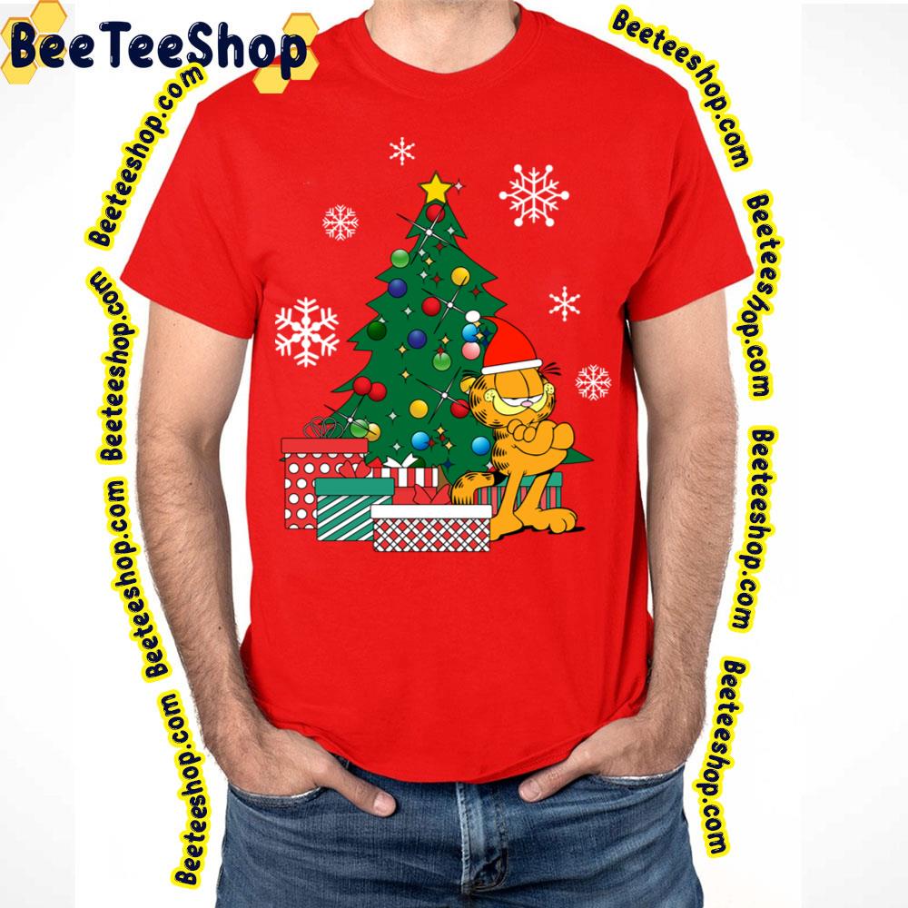Garfield Cute Around The Christmas Tree Trending Unisex T-Shirt Garfield Cute Around The Christmas Tree Trending Unisex T-Shirt
