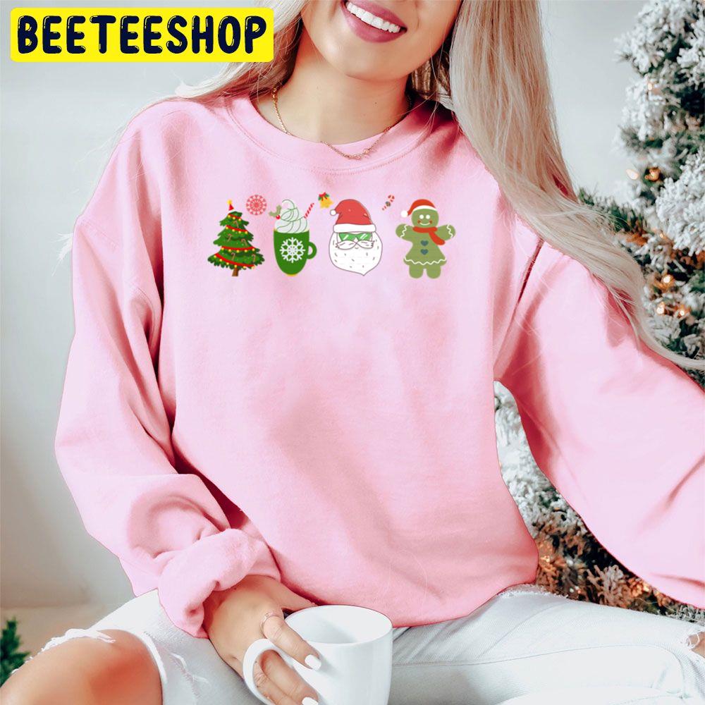 Green Art Santa Claus Doodles Christmas Trending Unisex Hoodie Green Art Santa Claus Doodles Christmas Trending Unisex Hoodie