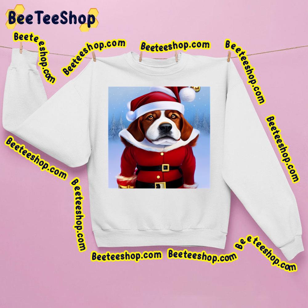 Grumpy Christmas Dog Funny Face In Santa Claus Trending Unisex Sweatshirt Grumpy Christmas Dog Funny Face In Santa Claus Trending Unisex Sweatshirt