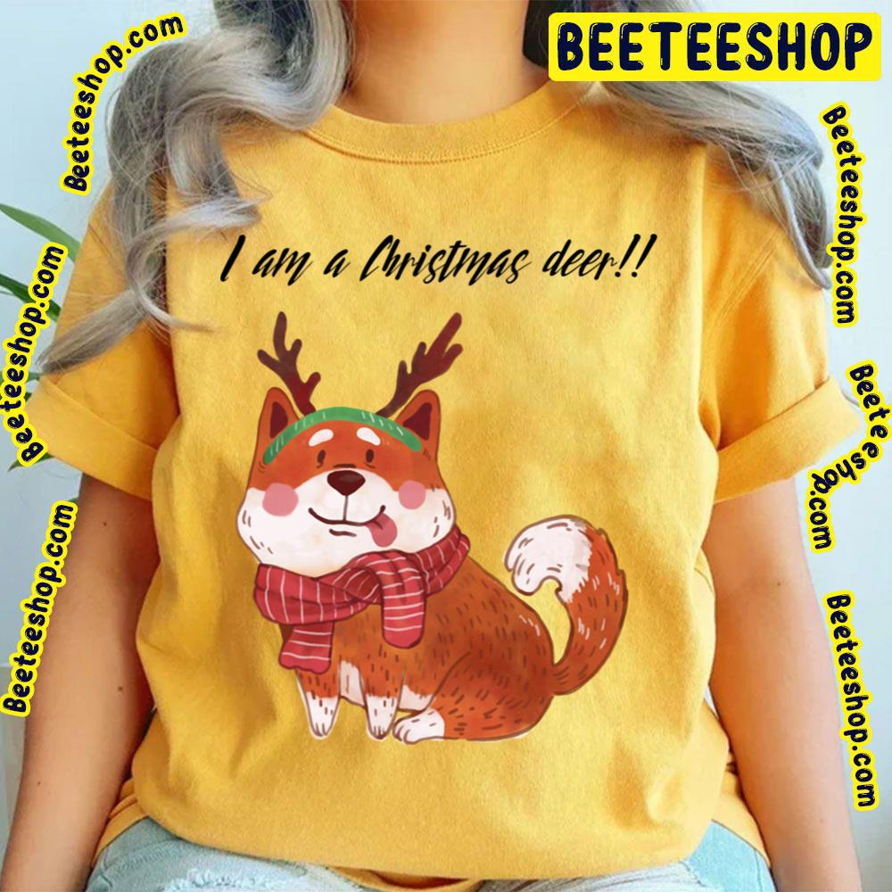 Happy Christmas Doggo Cosplay Deer Cute Art Trending Unisex T-Shirt Happy Christmas Doggo Cosplay Deer Cute Art Trending Unisex T-Shirt