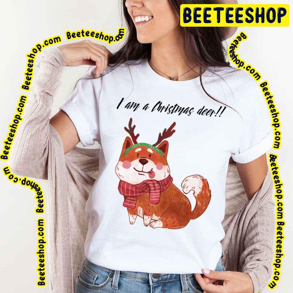 Happy Christmas Doggo Cosplay Deer Cute Art Trending Unisex T-Shirt Happy Christmas Doggo Cosplay Deer Cute Art Trending Unisex T-Shirt