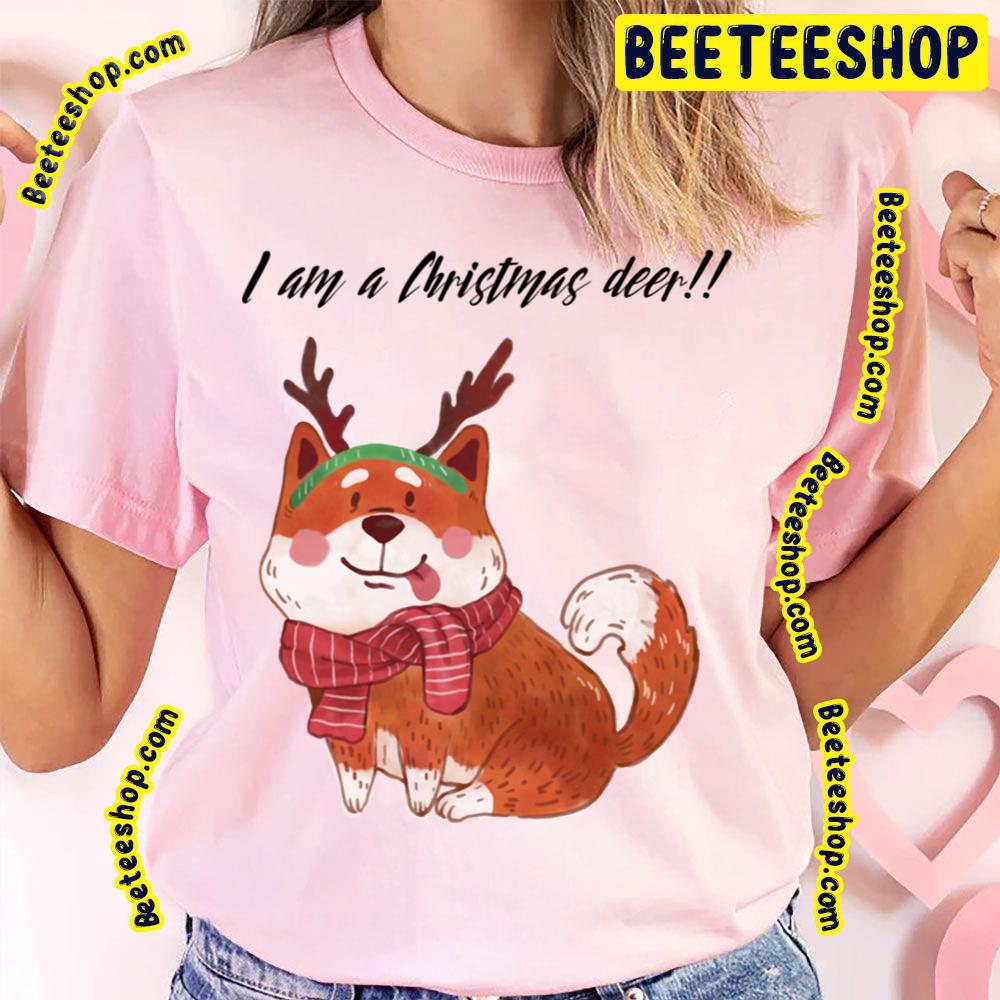 Happy Christmas Doggo Cosplay Deer Cute Art Trending Unisex T-Shirt Happy Christmas Doggo Cosplay Deer Cute Art Trending Unisex T-Shirt