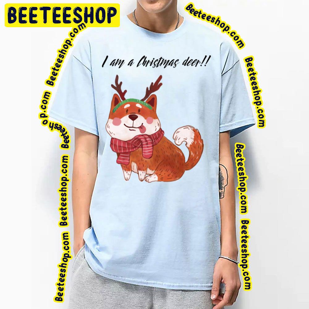 Happy Christmas Doggo Cosplay Deer Cute Art Trending Unisex T-Shirt Happy Christmas Doggo Cosplay Deer Cute Art Trending Unisex T-Shirt