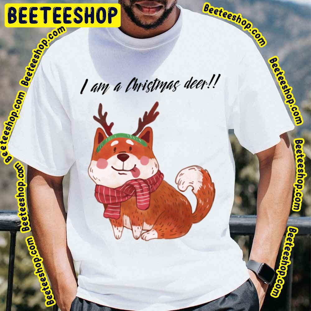 Happy Christmas Doggo Cosplay Deer Cute Art Trending Unisex T-Shirt Happy Christmas Doggo Cosplay Deer Cute Art Trending Unisex T-Shirt