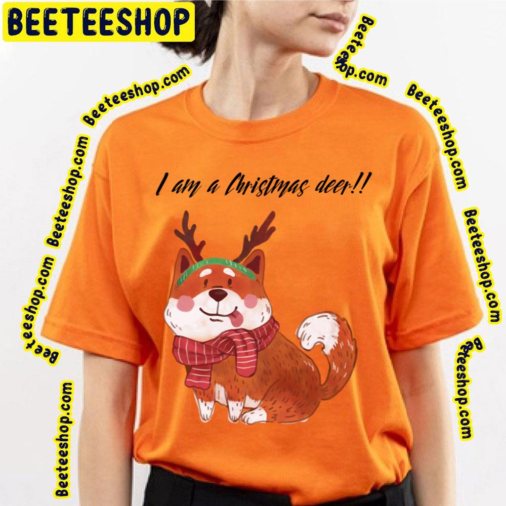 Happy Christmas Doggo Cosplay Deer Cute Art Trending Unisex T-Shirt Happy Christmas Doggo Cosplay Deer Cute Art Trending Unisex T-Shirt