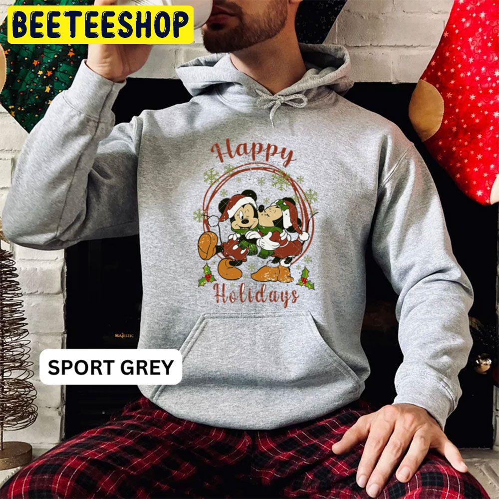 Happy Holidays Mickey Kiss Minnie Christmas Trending Unisex Hoodie Happy Holidays Mickey Kiss Minnie Christmas Trending Unisex Hoodie
