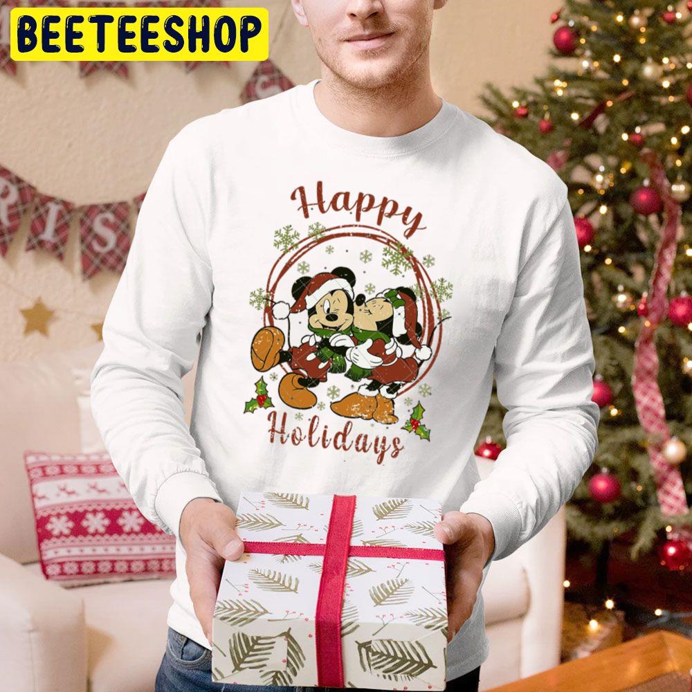 Happy Holidays Mickey Kiss Minnie Christmas Trending Unisex Hoodie Happy Holidays Mickey Kiss Minnie Christmas Trending Unisex Hoodie
