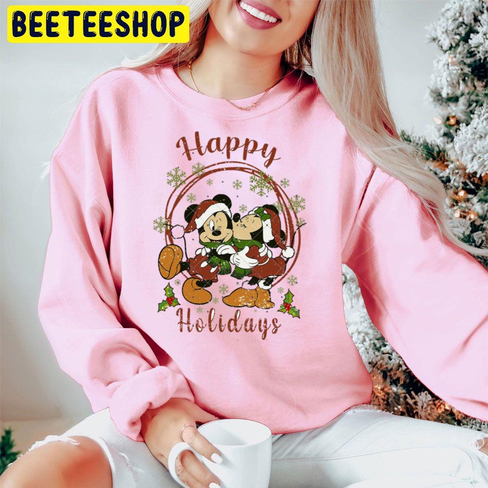 Happy Holidays Mickey Kiss Minnie Christmas Trending Unisex Hoodie Happy Holidays Mickey Kiss Minnie Christmas Trending Unisex Hoodie