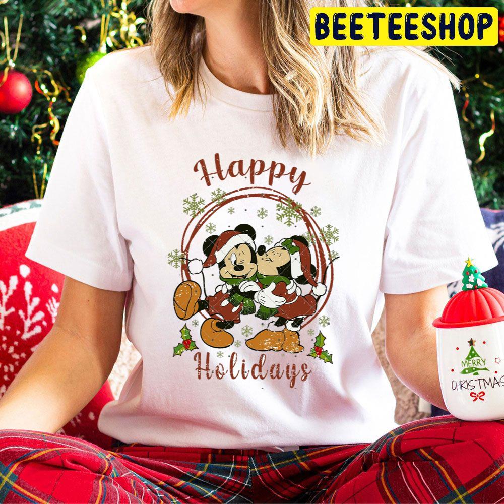 Happy Holidays Mickey Kiss Minnie Christmas Trending Unisex Hoodie Happy Holidays Mickey Kiss Minnie Christmas Trending Unisex Hoodie