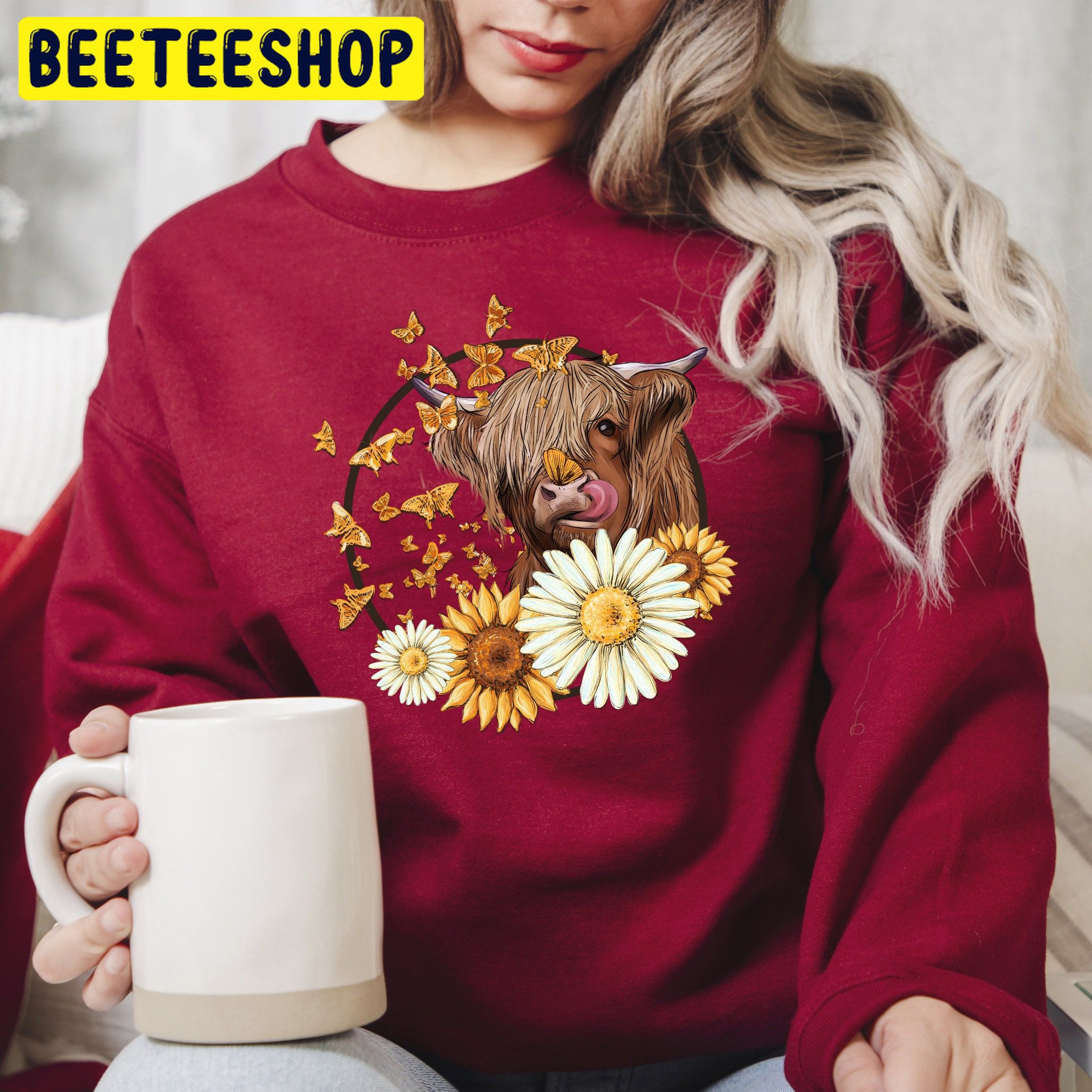 Highland Cow Christmas Crewneck Trending Unisex Shirt Highland Cow Christmas Crewneck Trending Unisex Shirt