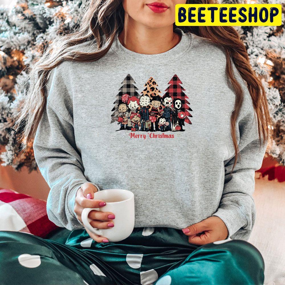 Horror Movie Chibi Christmas Trees Trending Unisex Hoodie Horror Movie Chibi Christmas Trees Trending Unisex Hoodie