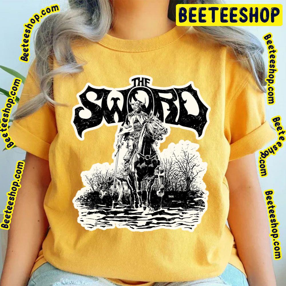 Horse Knight With White Wolf The Sword White And Black Art Trending Unisex T-Shirt Horse Knight With White Wolf The Sword White And Black Art Trending Unisex T-Shirt