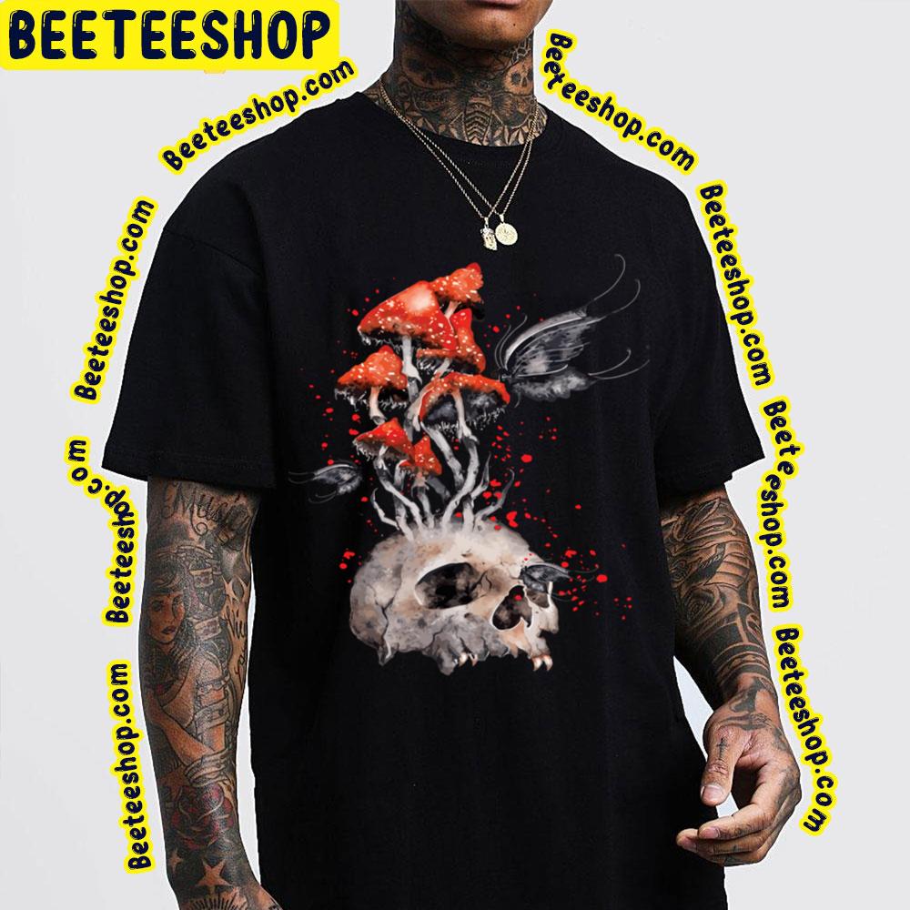 Human Skull With Poisonous Fly Agaric Trending Unisex Sweatshirt Human Skull With Poisonous Fly Agaric Trending Unisex Sweatshirt