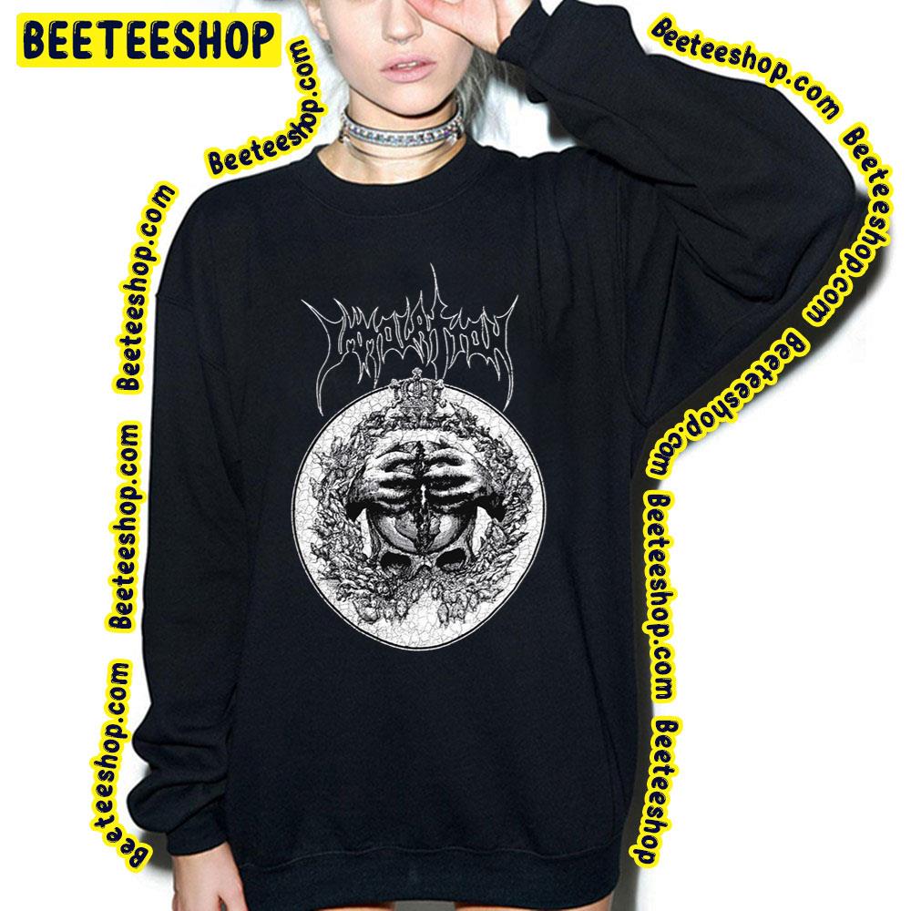 Immolation Skull Black And White Art Trending Unisex Sweatshirt Immolation Skull Black And White Art Trending Unisex Sweatshirt
