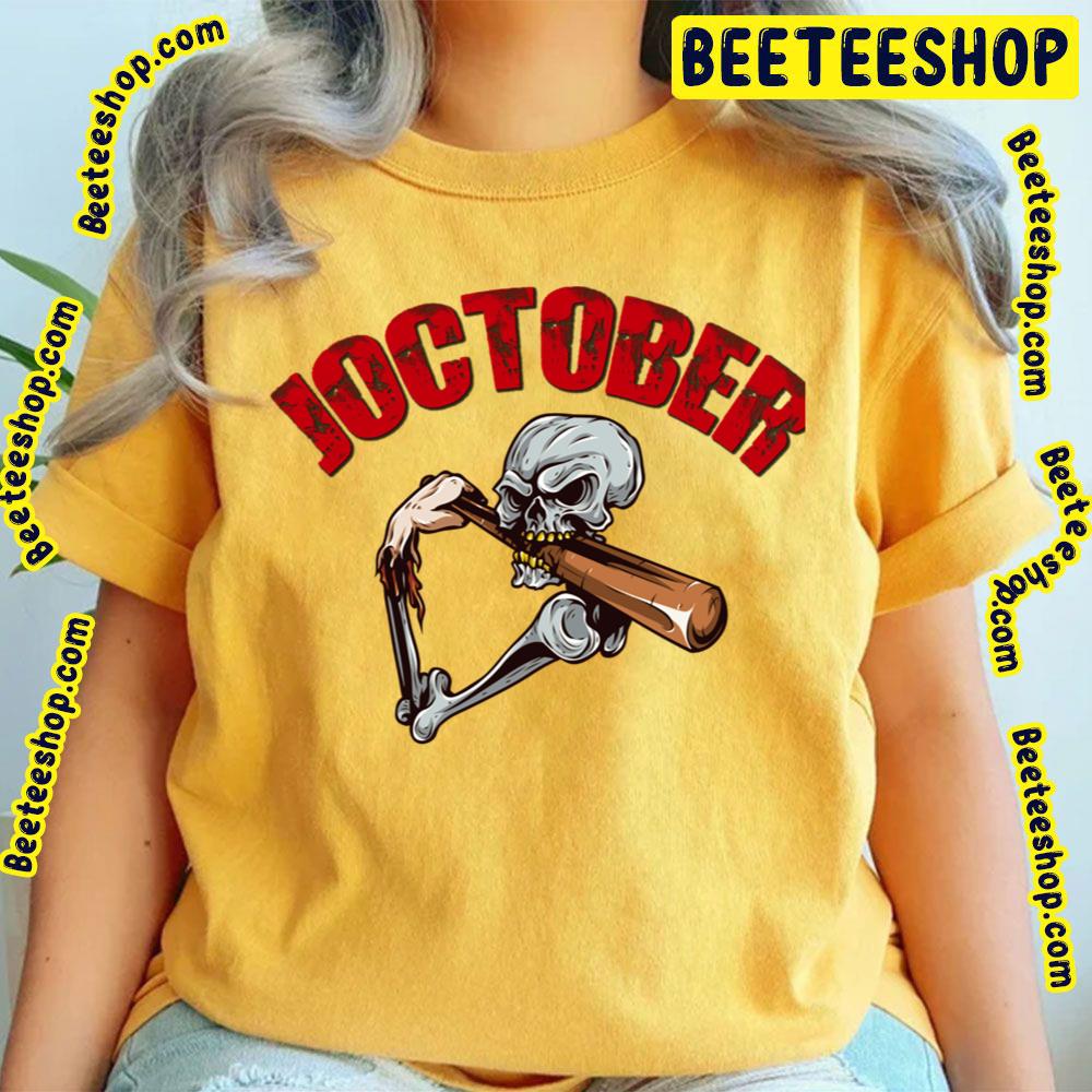 Joctober Skull Baseball Trending Unisex T-Shirt Joctober Skull Baseball Trending Unisex T-Shirt