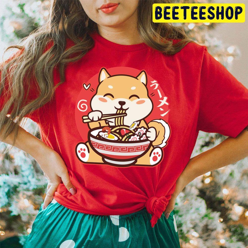 Kawaii Shiba Inu Eating Ramen Funny Art Trending Unisex Hoodie Kawaii Shiba Inu Eating Ramen Funny Art Trending Unisex Hoodie