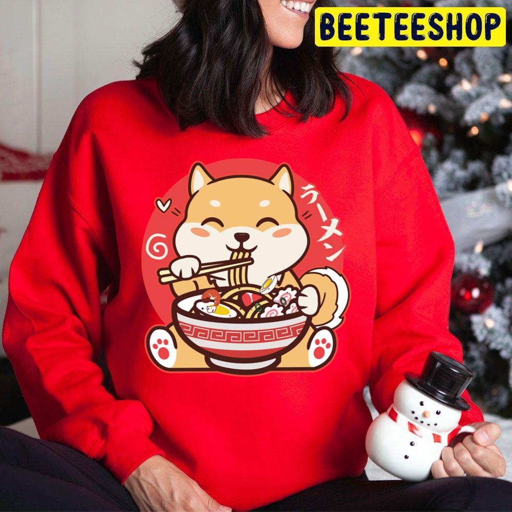 Kawaii Shiba Inu Eating Ramen Funny Art Trending Unisex Hoodie Kawaii Shiba Inu Eating Ramen Funny Art Trending Unisex Hoodie