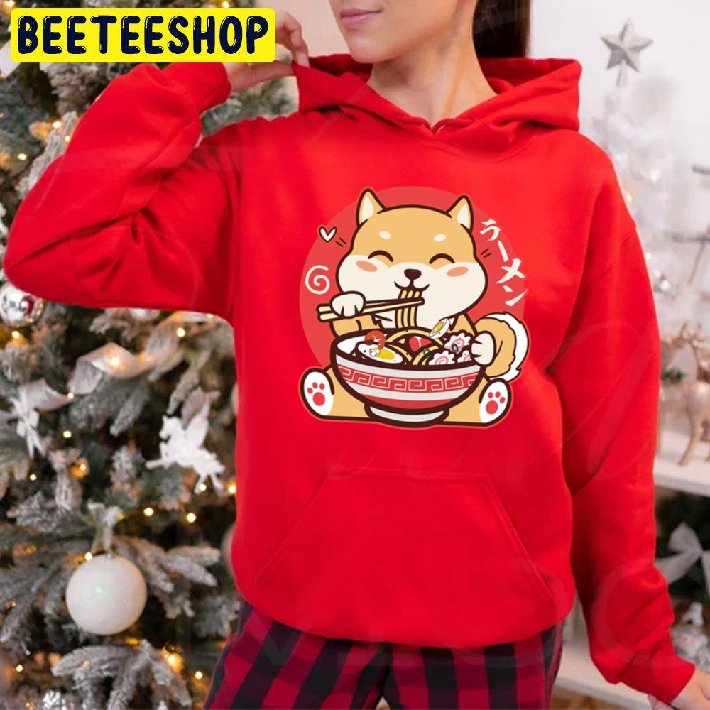 Kawaii Shiba Inu Eating Ramen Funny Art Trending Unisex Hoodie Kawaii Shiba Inu Eating Ramen Funny Art Trending Unisex Hoodie