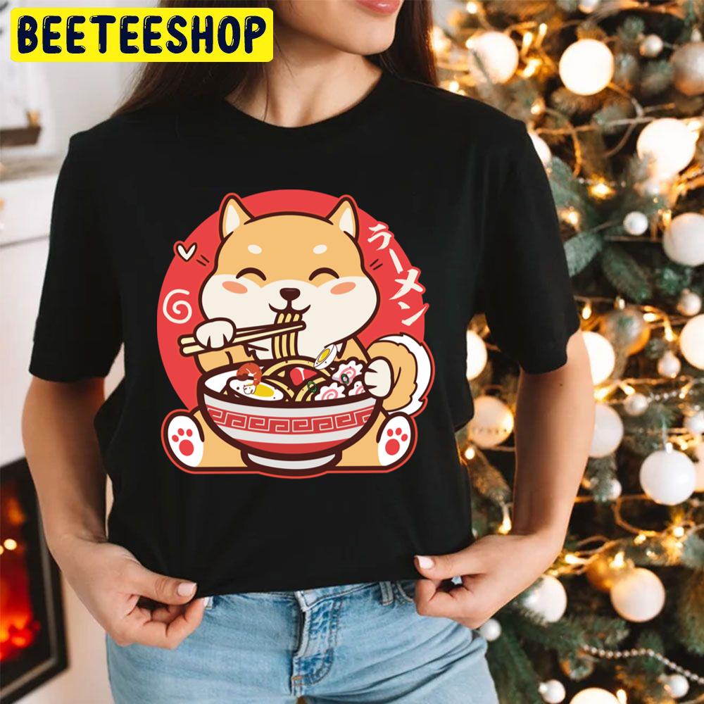 Kawaii Shiba Inu Eating Ramen Funny Art Trending Unisex Hoodie Kawaii Shiba Inu Eating Ramen Funny Art Trending Unisex Hoodie