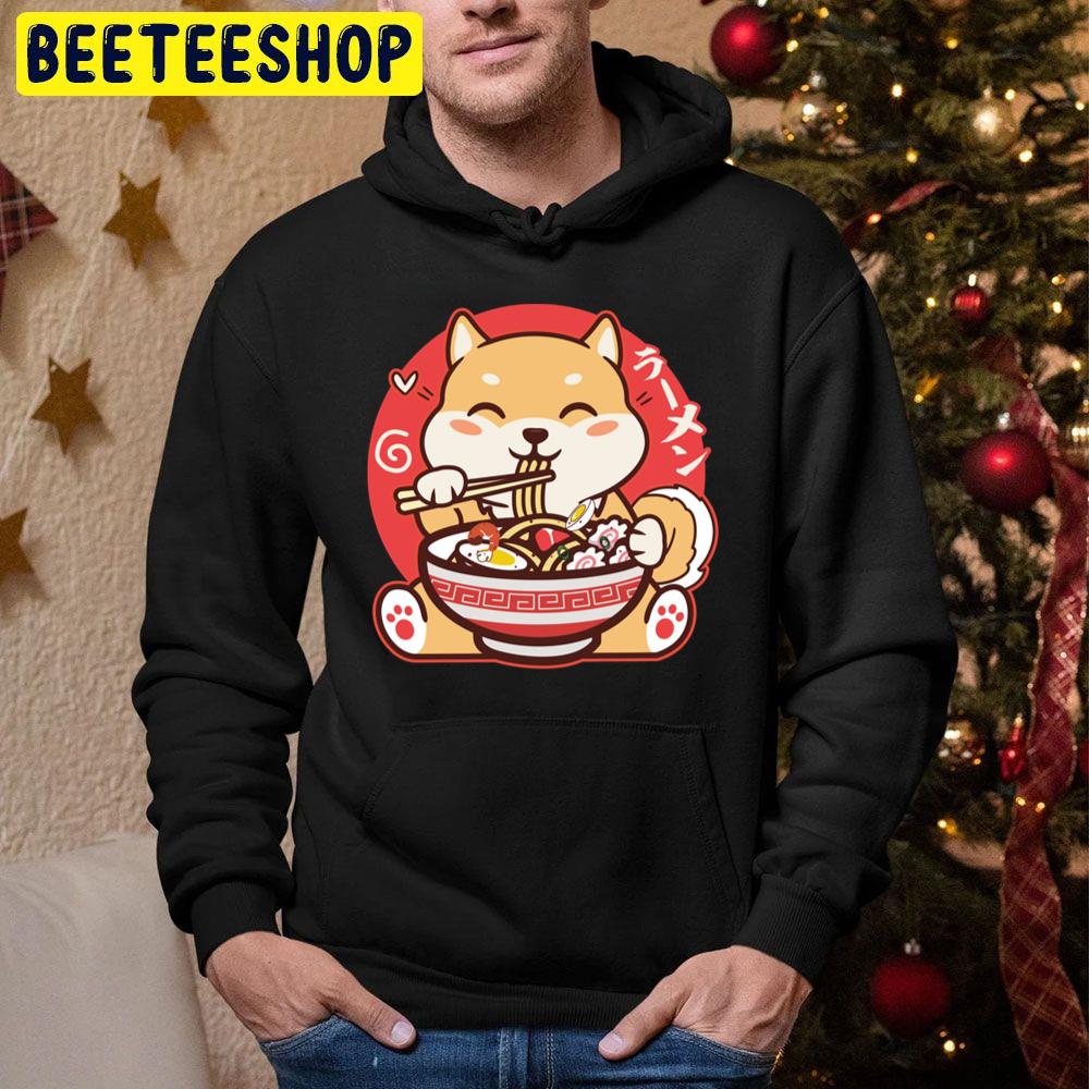 Kawaii Shiba Inu Eating Ramen Funny Art Trending Unisex Hoodie Kawaii Shiba Inu Eating Ramen Funny Art Trending Unisex Hoodie