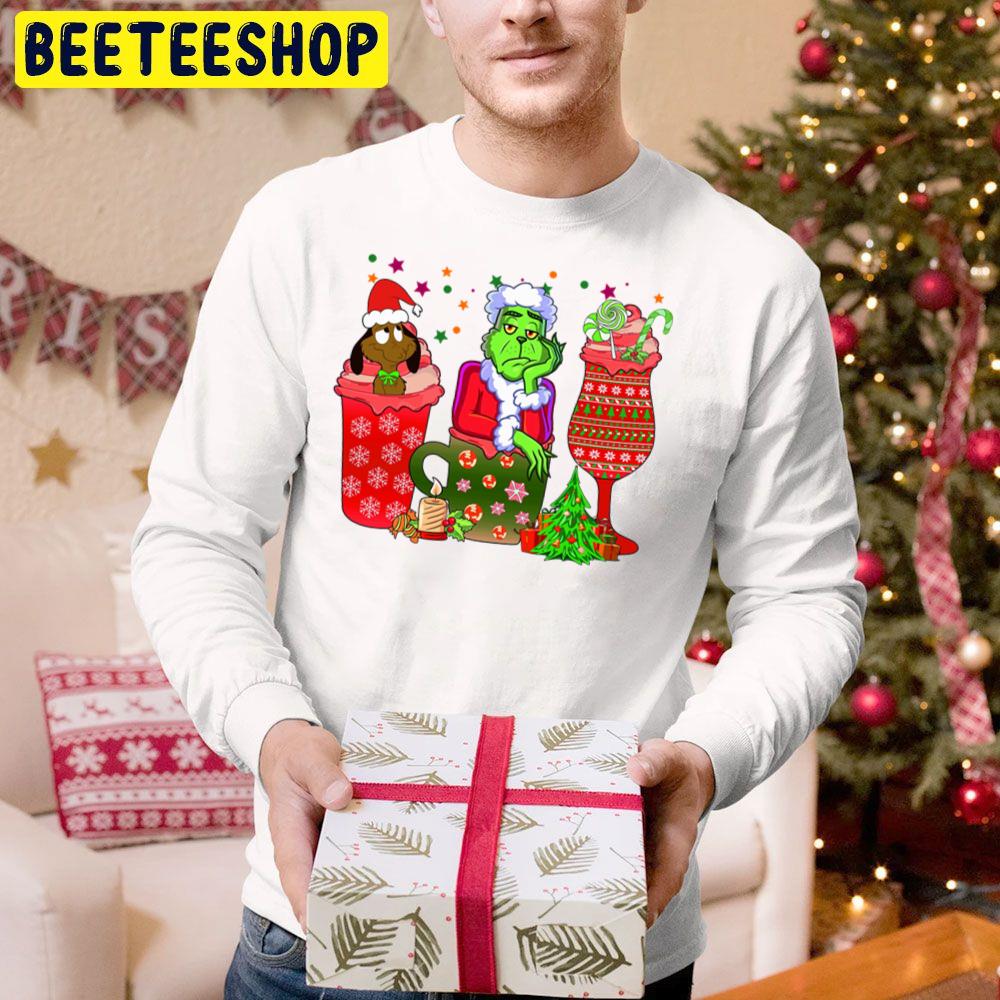 Max Dog And Grinch Coffee Drink Christmas Trending Unisex Hoodie Max Dog And Grinch Coffee Drink Christmas Trending Unisex Hoodie