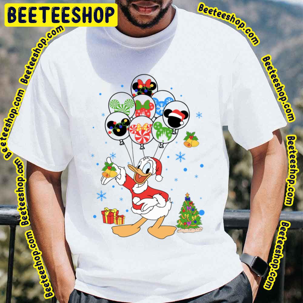 Merry Christmas Cartoon Character With Balloons Donald Trending Unisex T-Shirt Merry Christmas Cartoon Character With Balloons Donald Trending Unisex T-Shirt