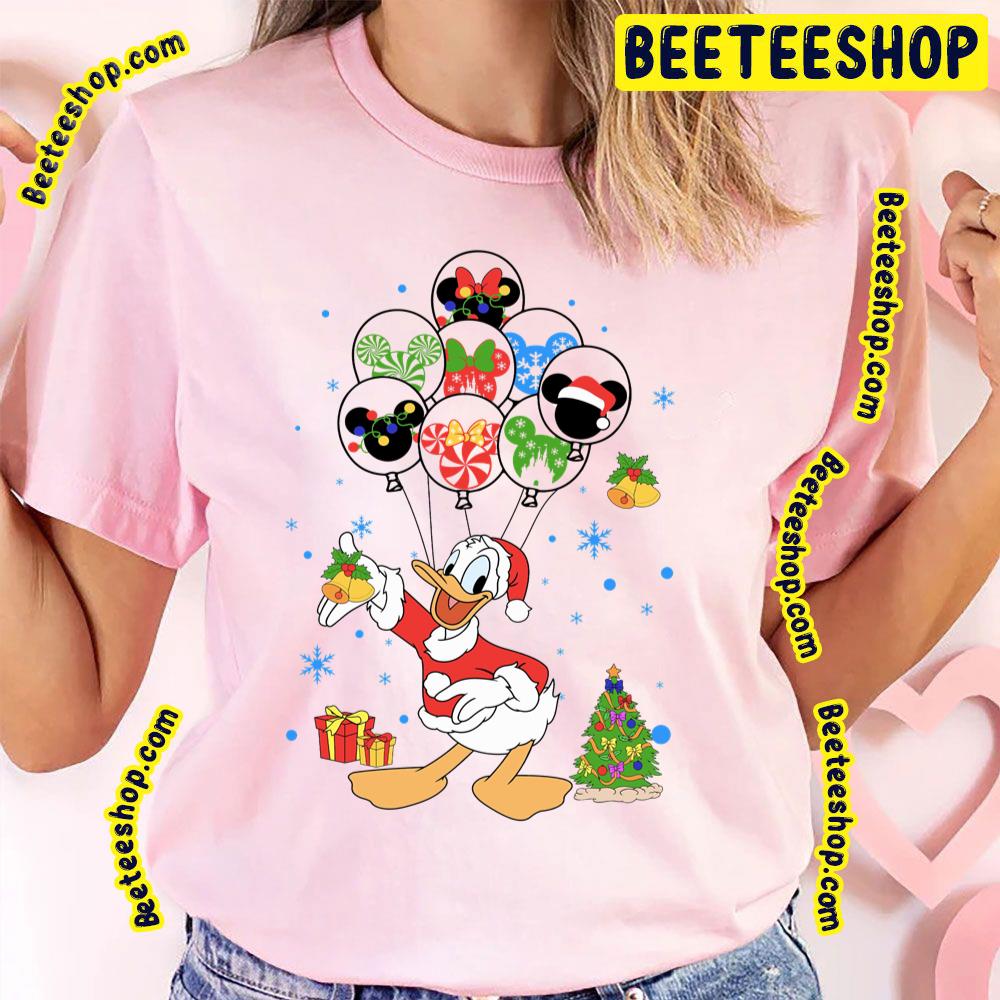 Merry Christmas Cartoon Character With Balloons Donald Trending Unisex T-Shirt Merry Christmas Cartoon Character With Balloons Donald Trending Unisex T-Shirt