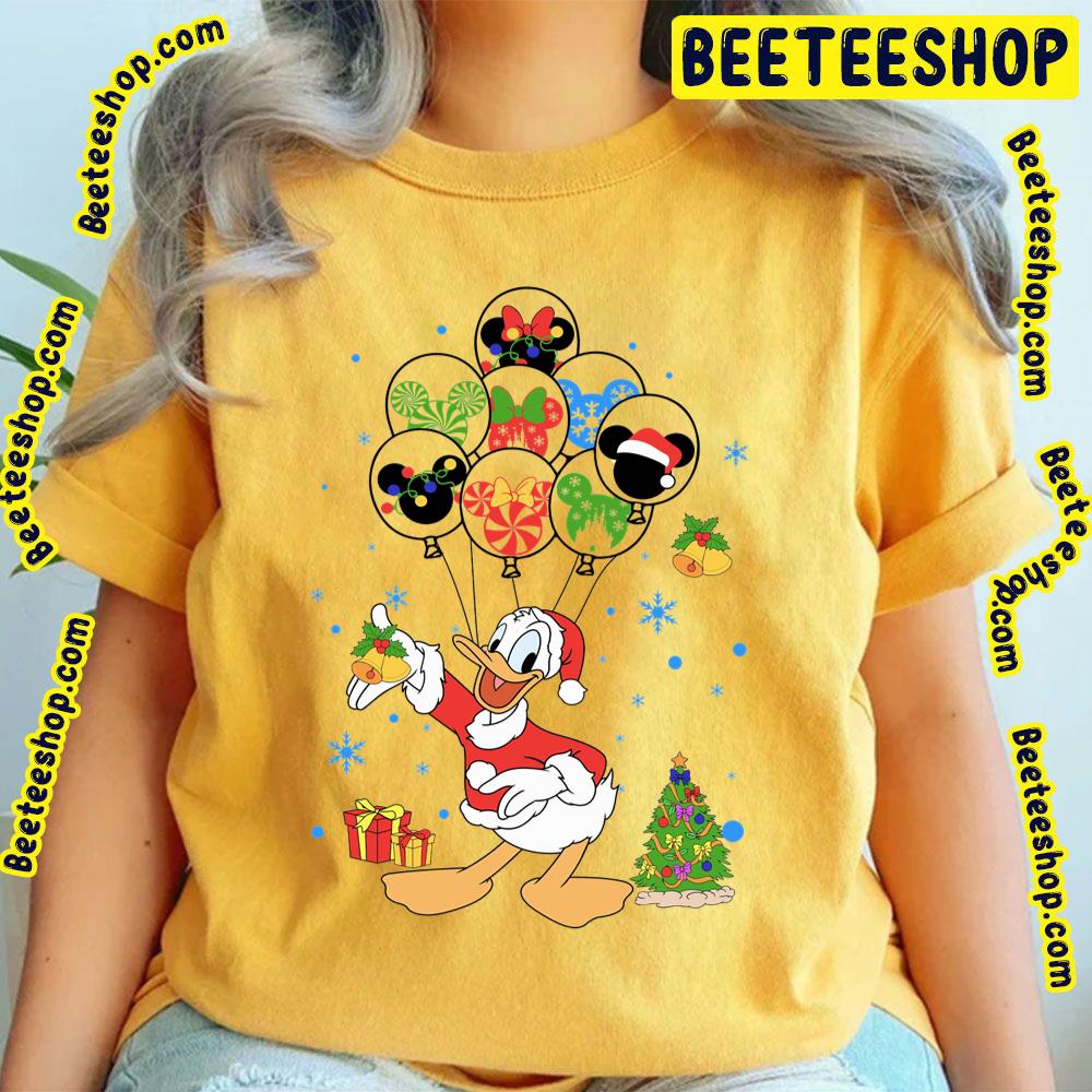 Merry Christmas Cartoon Character With Balloons Donald Trending Unisex T-Shirt Merry Christmas Cartoon Character With Balloons Donald Trending Unisex T-Shirt