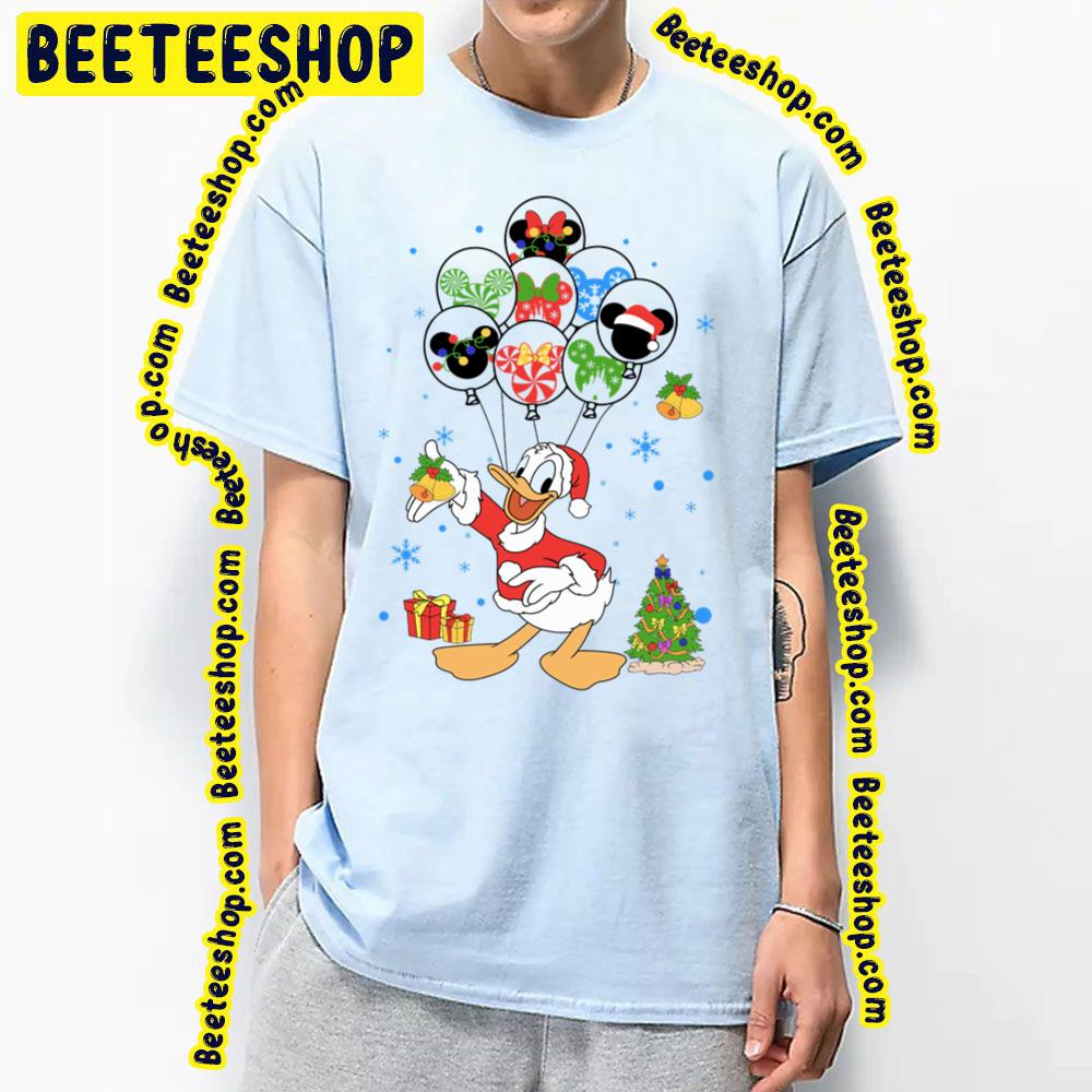 Merry Christmas Cartoon Character With Balloons Donald Trending Unisex T-Shirt Merry Christmas Cartoon Character With Balloons Donald Trending Unisex T-Shirt