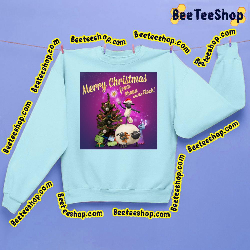 Merry Christmas From Shaun And The Flock Shaun The Sheep The Flight Before Christmas 2021 Unisex Shirt Merry Christmas From Shaun And The Flock Shaun The Sheep The Flight Before Christmas 2021 Unisex Shirt