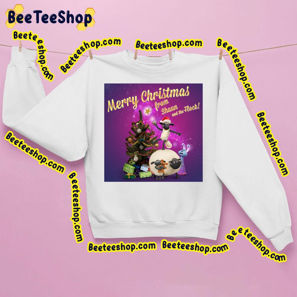 Merry Christmas From Shaun And The Flock Shaun The Sheep The Flight Before Christmas 2021 Unisex Shirt Merry Christmas From Shaun And The Flock Shaun The Sheep The Flight Before Christmas 2021 Unisex Shirt