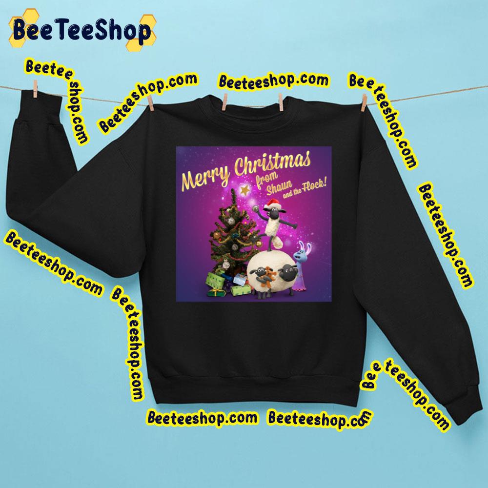 Merry Christmas From Shaun And The Flock Shaun The Sheep The Flight Before Christmas 2021 Unisex Shirt Merry Christmas From Shaun And The Flock Shaun The Sheep The Flight Before Christmas 2021 Unisex Shirt