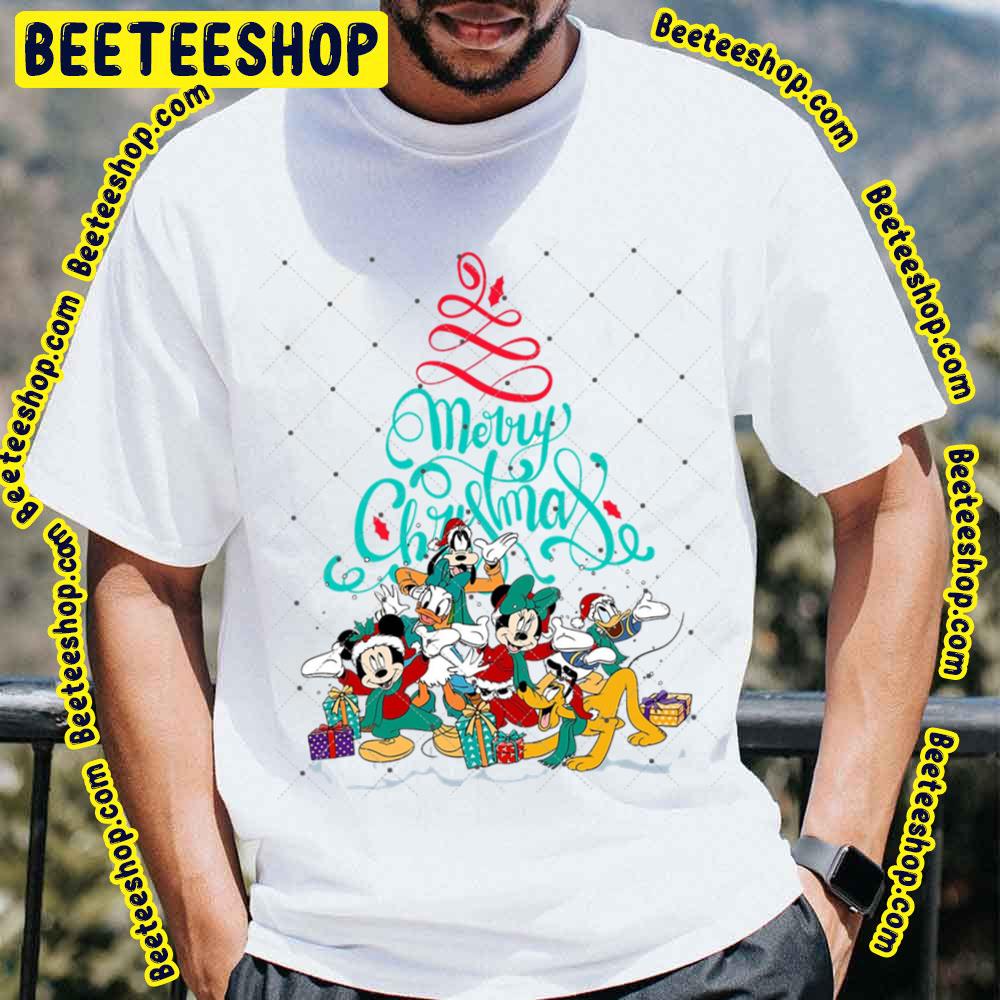 Merry Christmas Mickey Minnie Donald Daisy Goofy Pluto Disney Tree Trending Unisex T-Shirt Merry Christmas Mickey Minnie Donald Daisy Goofy Pluto Disney Tree Trending Unisex T-Shirt