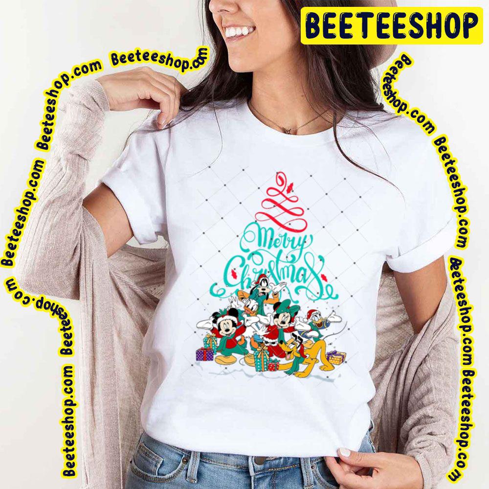 Merry Christmas Mickey Minnie Donald Daisy Goofy Pluto Disney Tree Trending Unisex T-Shirt Merry Christmas Mickey Minnie Donald Daisy Goofy Pluto Disney Tree Trending Unisex T-Shirt